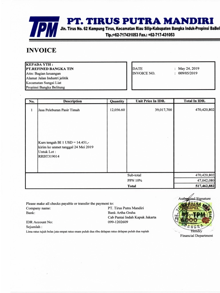 Invoice RRBT319009 | PDF