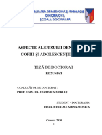 Aspecte Ale Uzurii Dentare La Copiii Şi Adolescentii Tineri