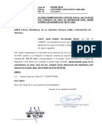 Alcanza Primer Deposito Judicial Por 666.70 Soles, Caso Fiscal 4326-2018, Jordy Jean Pierre Solorzano Neira