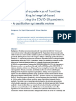 Psychosocial Experiences of Frontline Nurses Working in Hospital Based Settings During The COVID 19 Pandemic A Qualitative Systematic Review