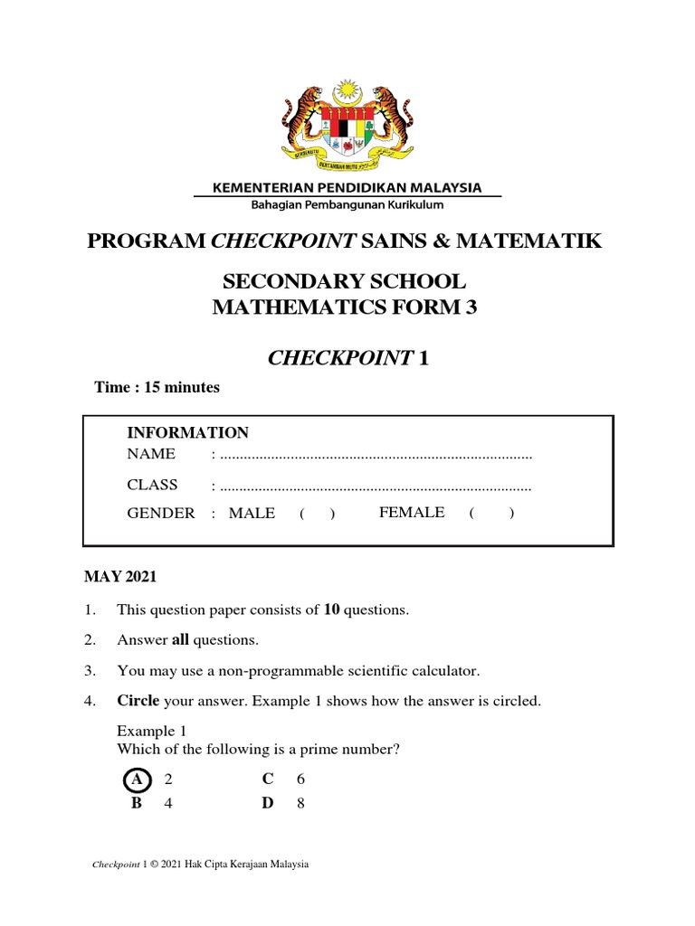 Matematik Tingkatan 3 Item CP1 T3 - Bi (Guru) | PDF | Mathematics