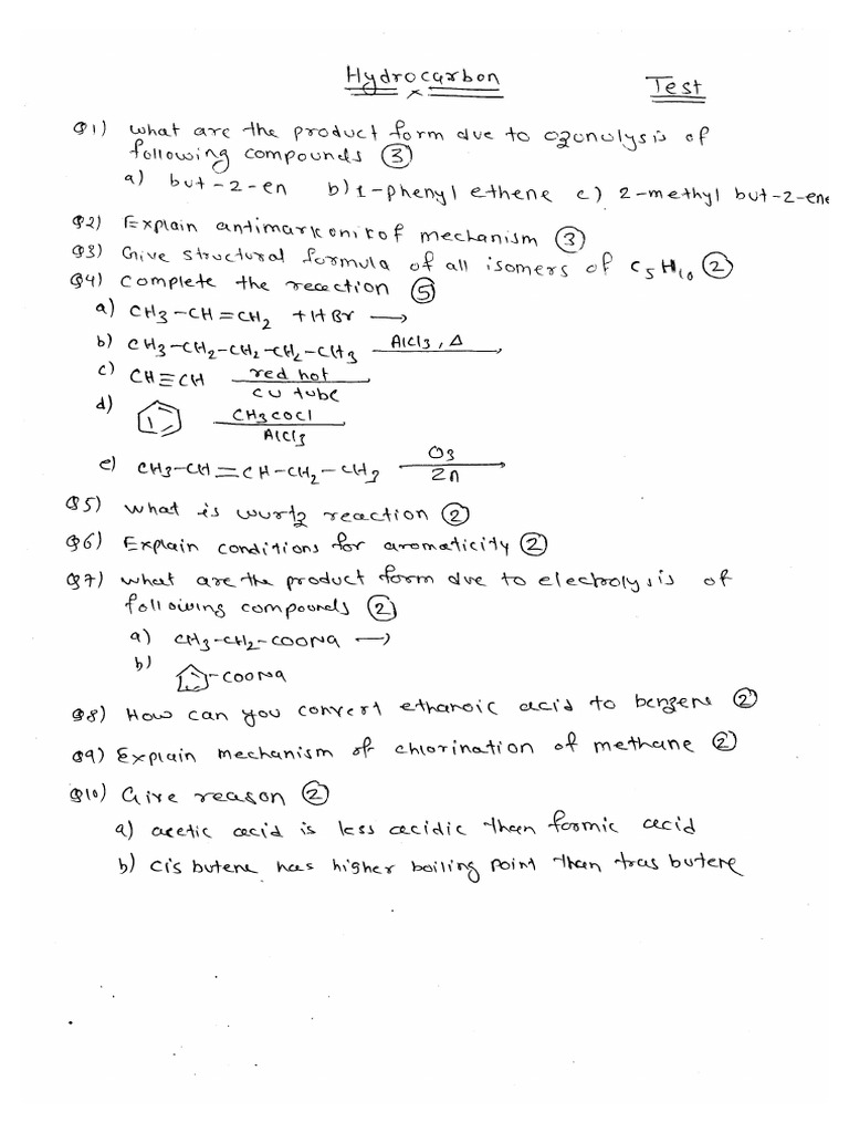 Hydrocarbon Test PDF