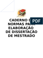 Normas para Elaboracao de Dissertacao de Teses de Mestrado