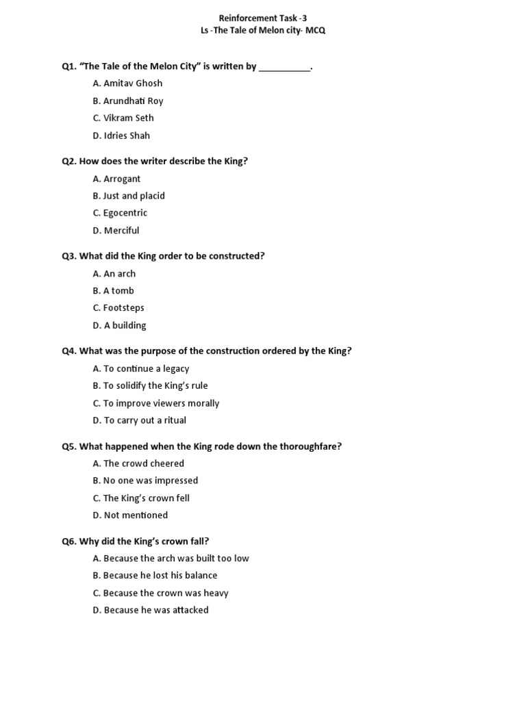 The Tale of Melon City An Analysis of a Short Story Through Multiple