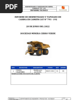 Informe de Hermetizado y Tapizado de Cabina Cat #793-192