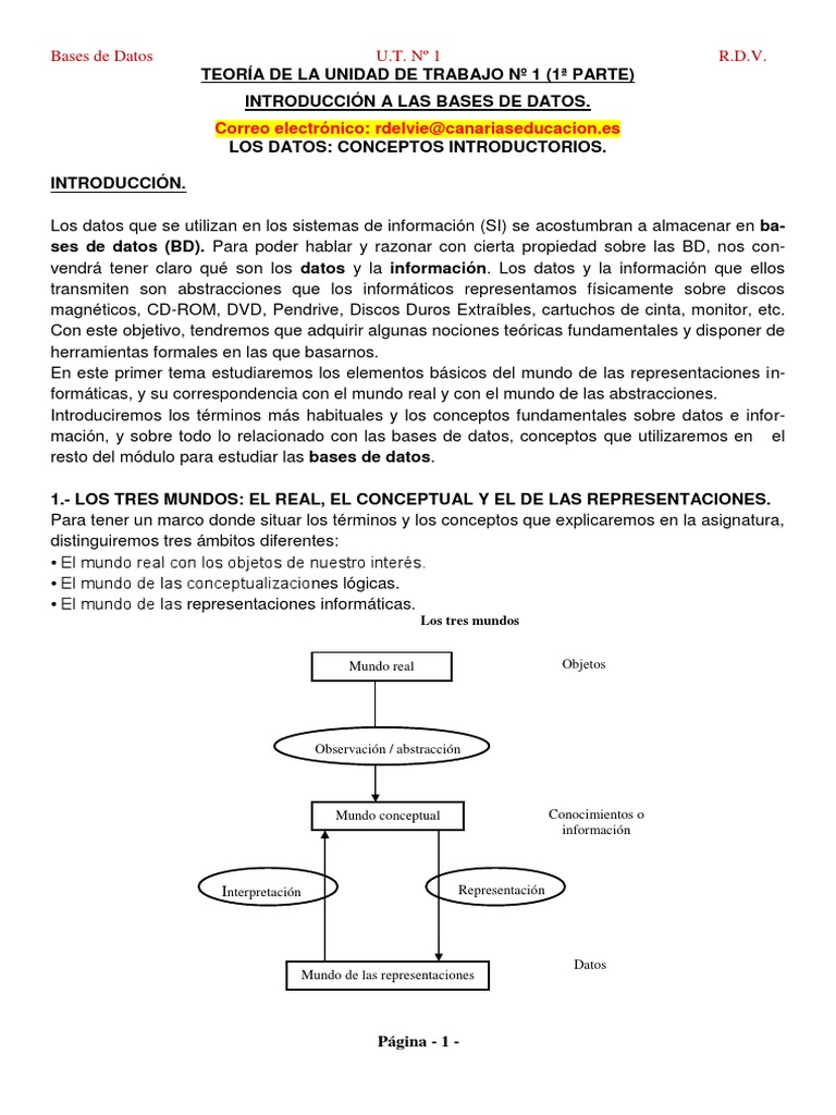 Ejemplo 1 - UT1 Introducción A Las Bases de Datos - Parte 1 | PDF ...