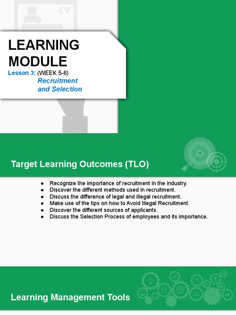 STRATHRM Lesson 3 - Recruitment and Selection | PDF | Recruitment 