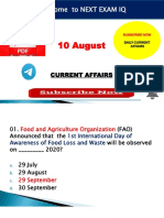 10 August Current Affairs