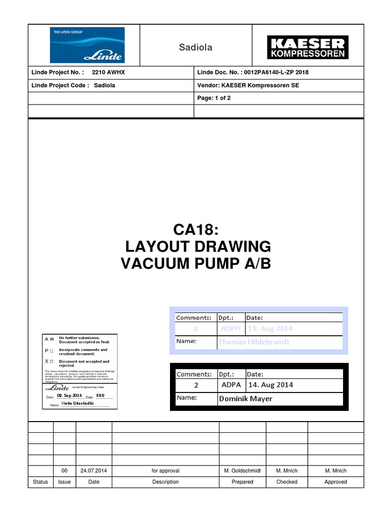 Layout Foundation Drawing Vacuum Pump PDF Mechanical