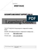 Learning Guide: Accounts and Budget Support