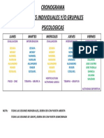 Cronograma de Sesiones Psicologicas