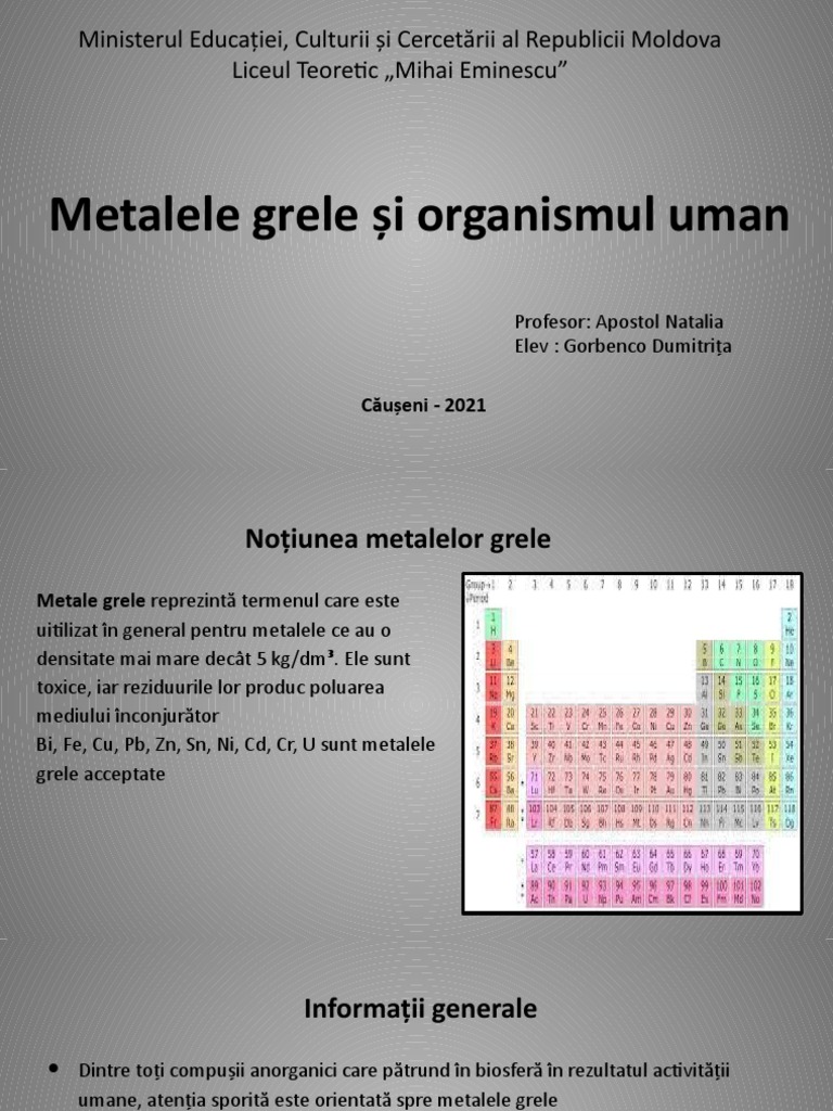 Metalele Grele Și Organismul Uman | PDF