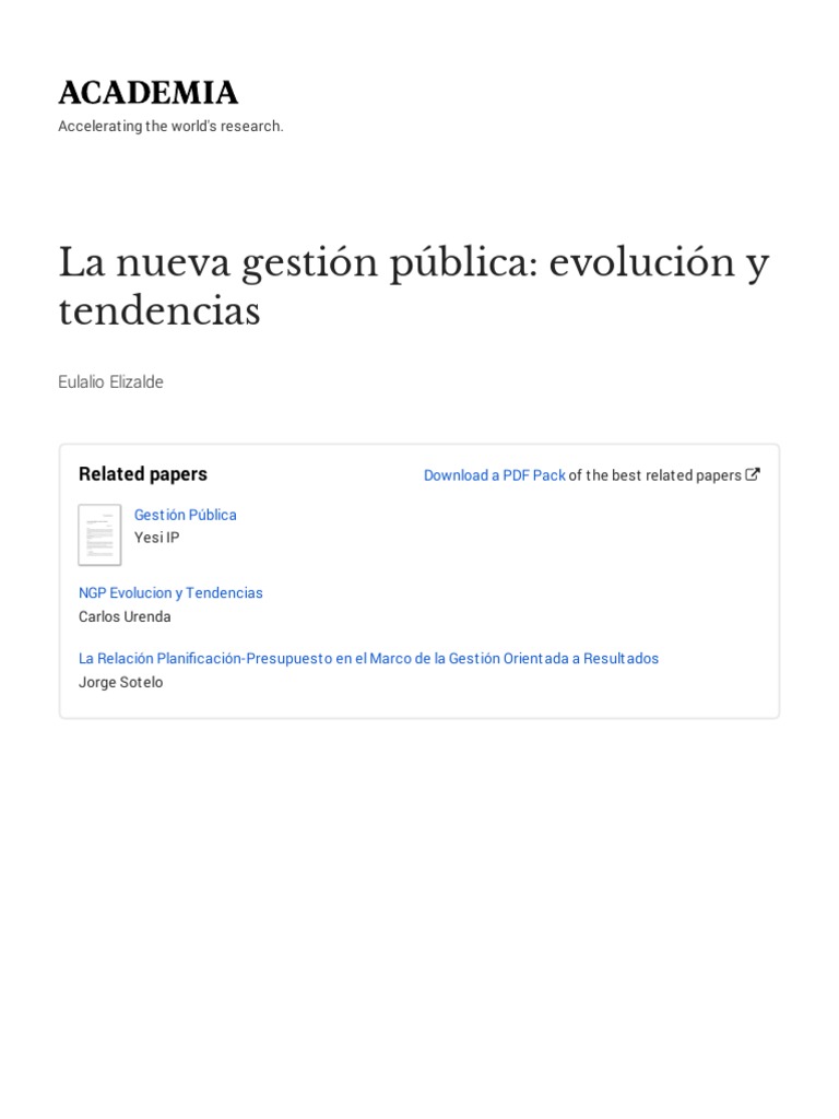 La Nueva Gestión Publica PDF Administración Pública Presupuesto