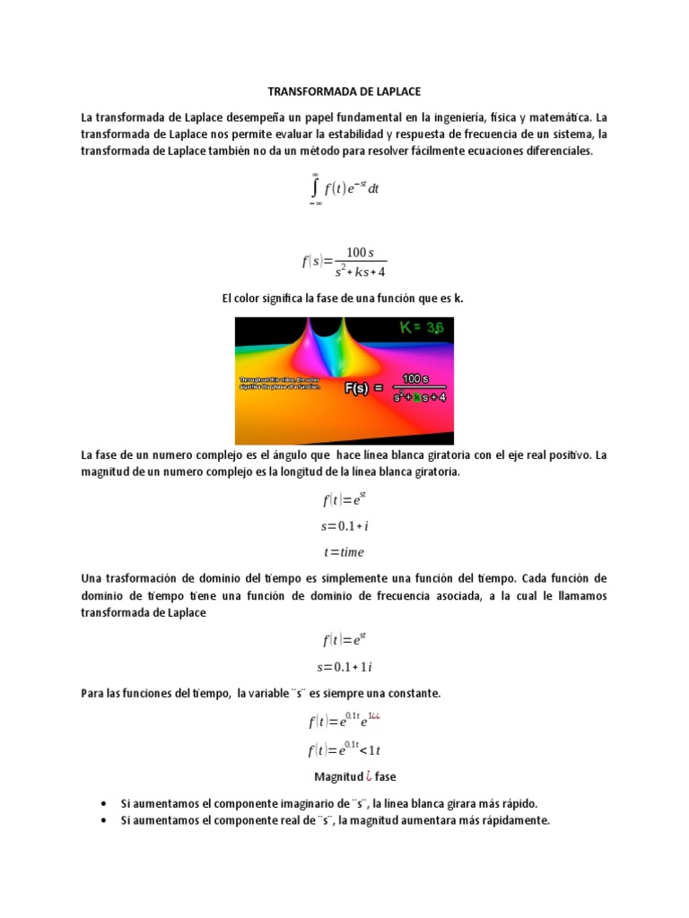 Fundamentos de la Transformada de Laplace | PDF | Transformada de ...