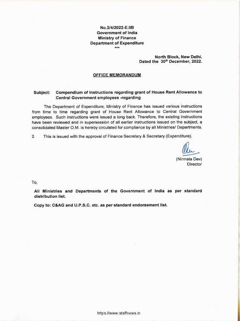 House Rent Allowance Compendium PDF