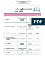 Plan Lectura Complementaria 2023 1° Medio