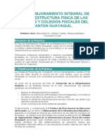 BP UG Plan de Mejoramiento Integral de La Infraestructura Integral Fisica de Las Escuelas y Colegios Fiscales Del Canton Guayaquil
