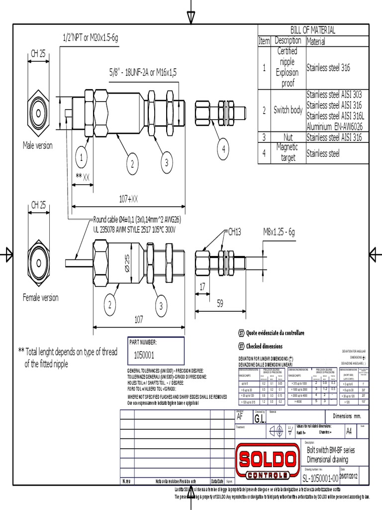 Bolt BM Dimensional Drawing | PDF | Building Engineering | Components