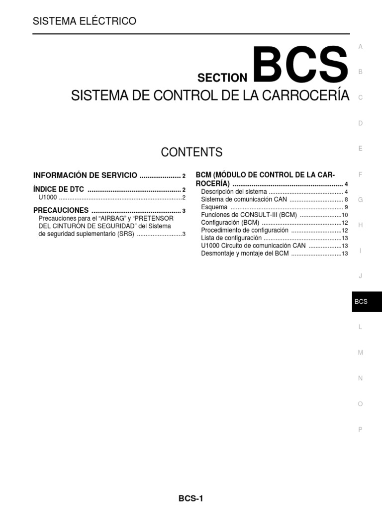 BCS Sistema de Control de La Carrocería (D40) | PDF | Transistor ...