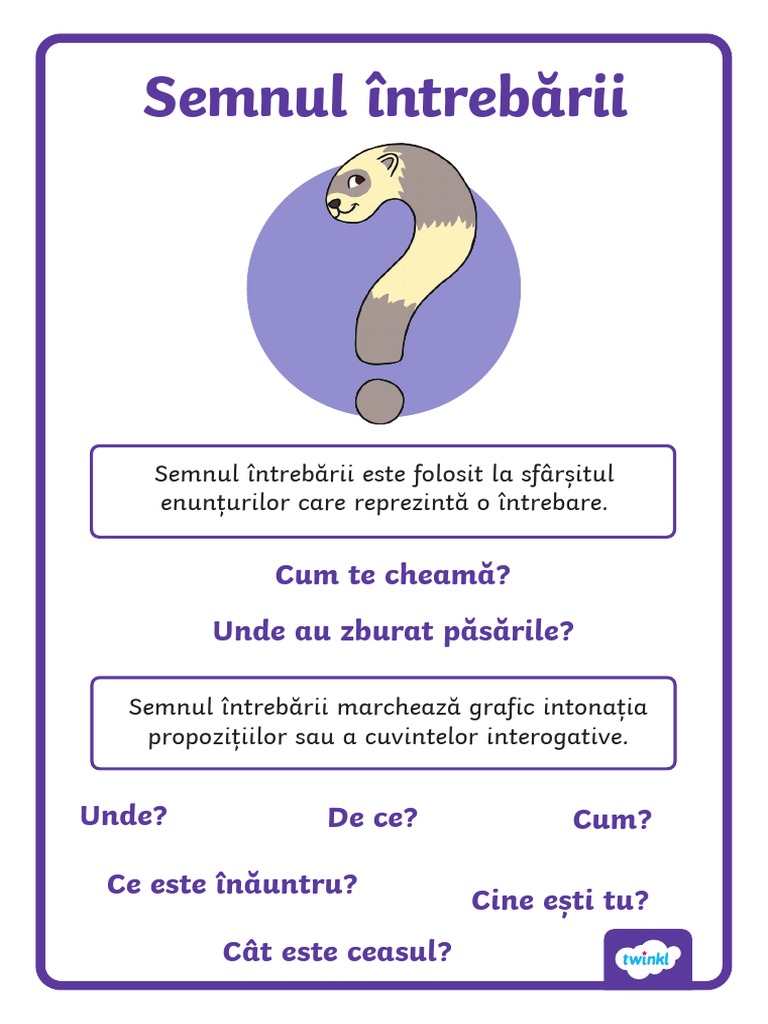 Semnele de Punctuatie Semnul Intrebarii - Plansa Explicativa | PDF