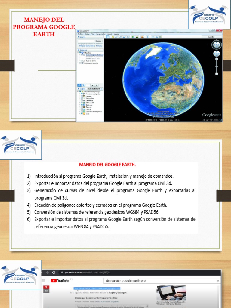 Manejo Del Programa Google Earth PDF Informatica Software