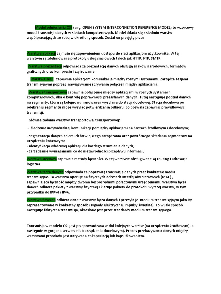 Iso, Osi, TCP, Ip | PDF