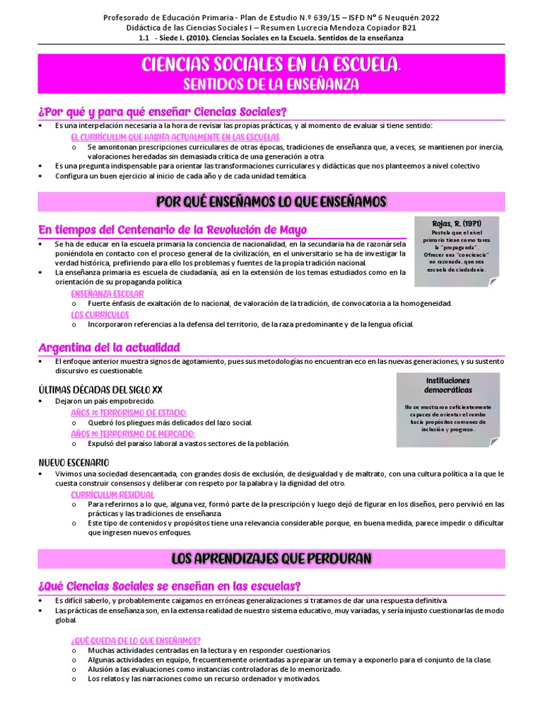 Enseñanza de Ciencias Sociales en Primaria | PDF | Método de enseñanza ...