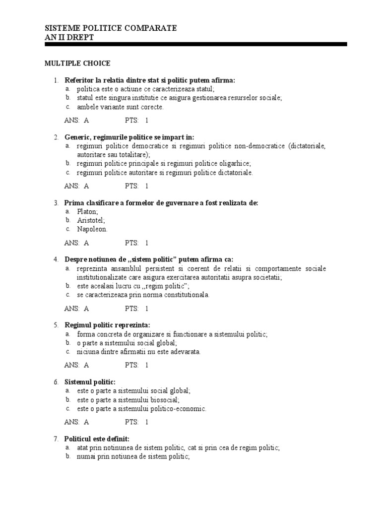 Sisteme Politice Comparate | PDF