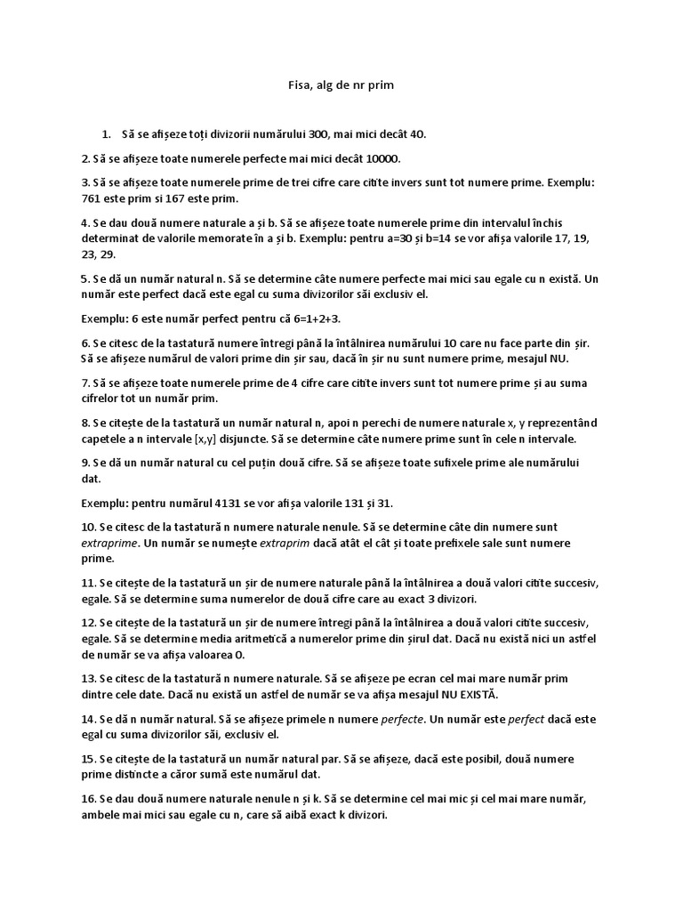 Fisa NR Prim | PDF