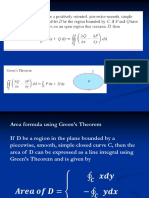 Find area using Green's Theorem formula
