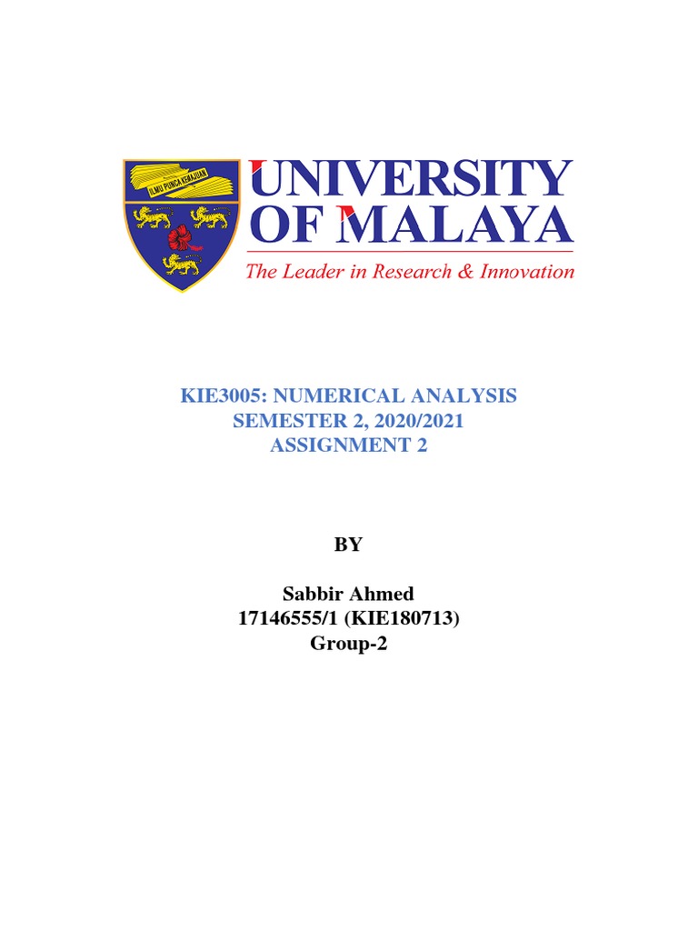 Numerical Analysis Assignment 2 | PDF | Mathematical Relations | Algorithms