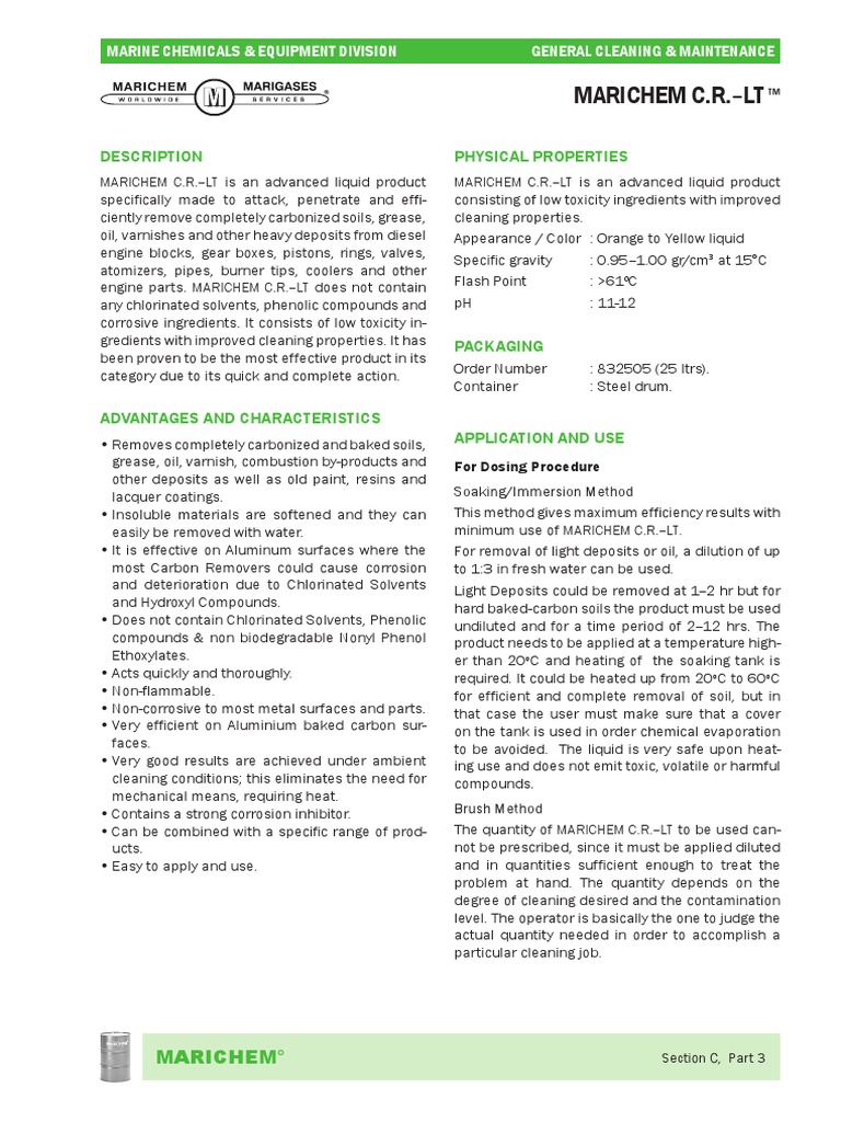 Marichem C R LT | PDF | Water | Corrosion