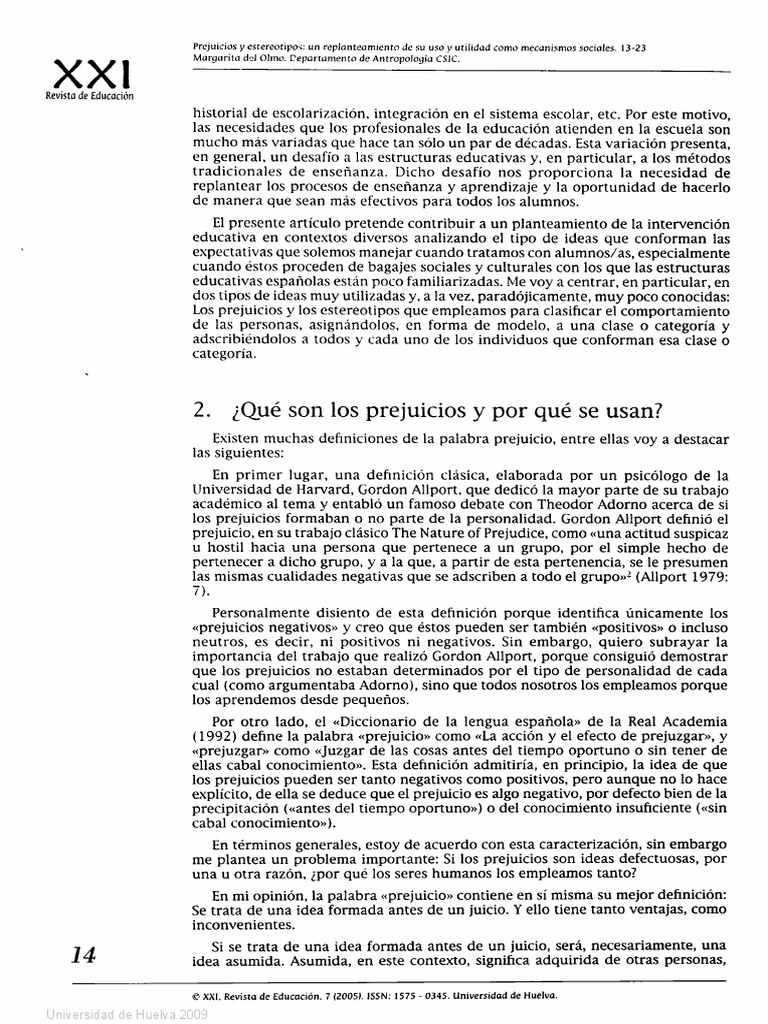 Prejuicios y Estereotipos en Educación | PDF | Estereotipos | Prejuicios