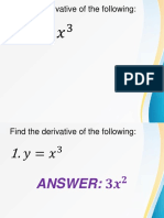 Find The Derivative of The Following