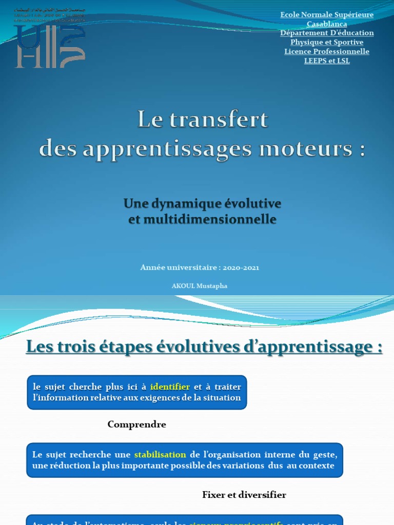 Transfert d'apprentissage en sport | PDF | Apprentissage | Compétence ...