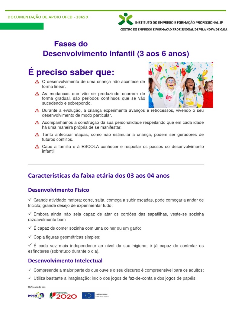 Fases do Desenvolvimento Infantil: 3 a 6 Anos | PDF | Carreira e ...