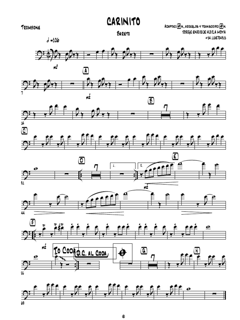 CARIÑITO Bareto Trombone PDF