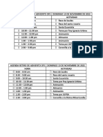 Agenda Retiro de Adviento Ofs 2022