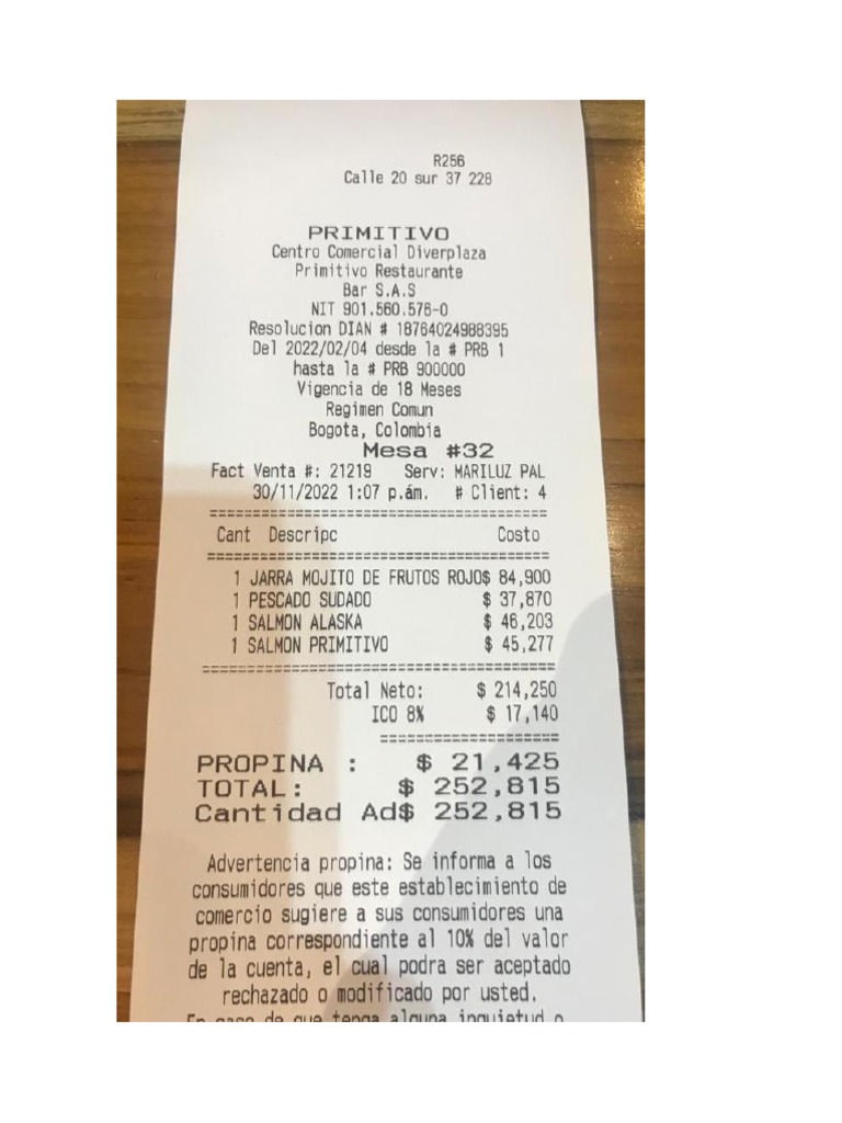 Primitivo Restaurante Diver Plaza PDF