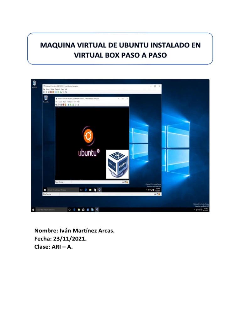 Crear Máquina Virtual Ubuntu en VirtualBox | PDF | Máquina virtual ...