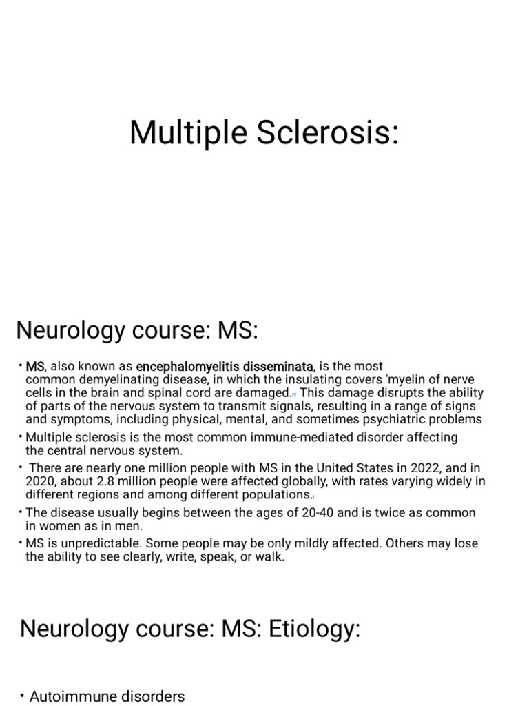 Multiple Sclerosis-10 | PDF | Multiple Sclerosis | Human Diseases And ...