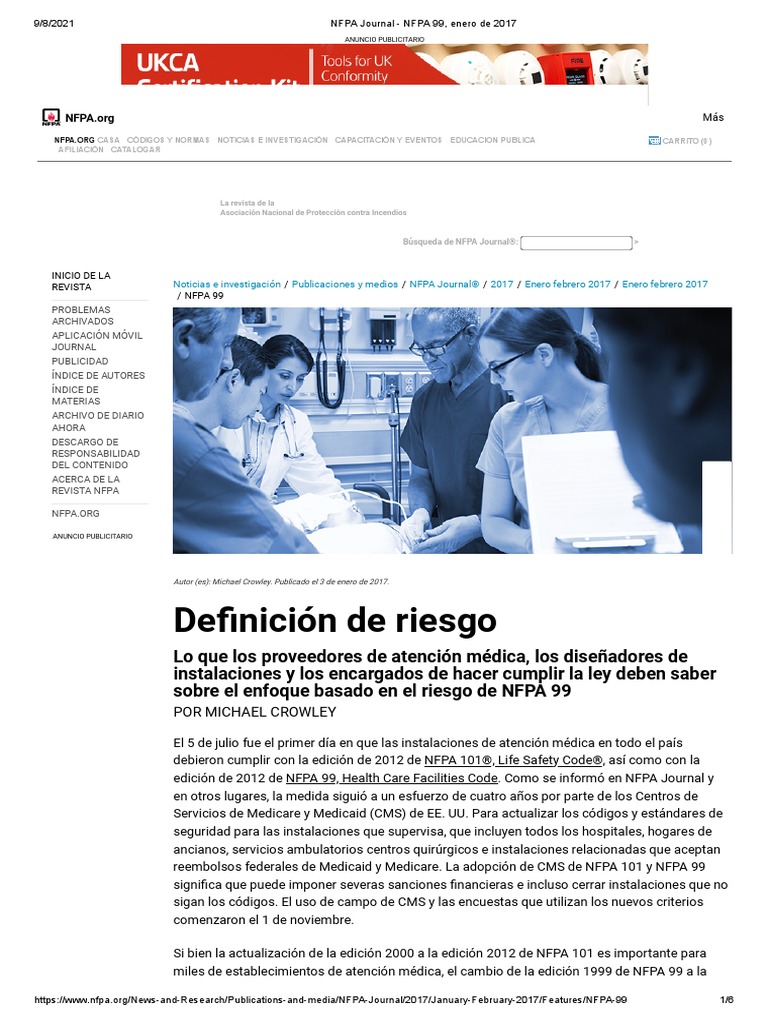 NFPA Journal NFPA 99, Jan 2017 PDF Medicare (Estados Unidos