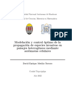 Modelación y Control Óptimo de La Propagacion de Especies