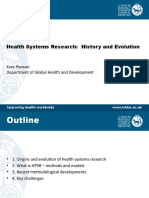 Health Systems Research: History and Evolution: Kara Hanson Department of Global Health and Development