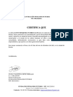 Certificado PENSANDO FUTUROS Sanyi