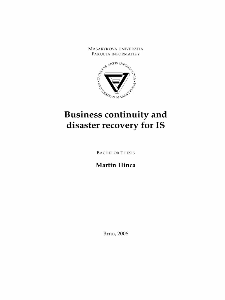 Business Continuity and Disaster Recovery For IS | PDF | Risk