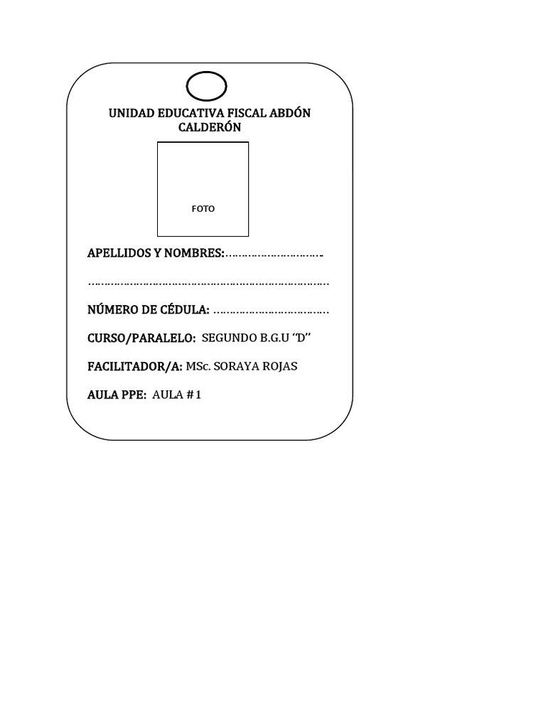 Carnet Escolar para Niños B.G.U 
