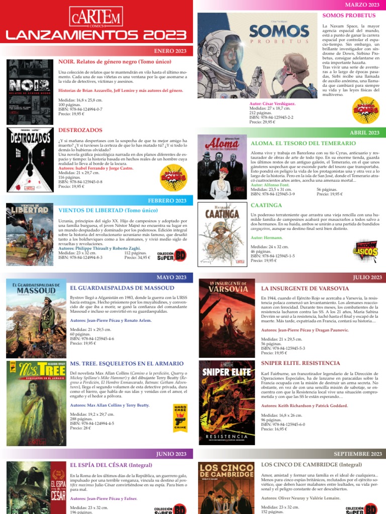 Cartem Comics Lanzamientos Ano 2023 | PDF