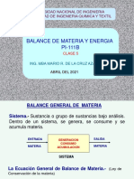 Balance de Materia Y Energia PI-111B: Universidad Nacional de Ingenieria Facultad de Ingenieria Quimica Y Textil