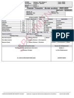 Specimen: Premier Trimestre - Année Scolaire: 2022-2023